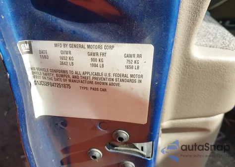 2004 Chevrolet Cavalier z USA, uszkodzony, nr VIN 1G1JC52F047251875